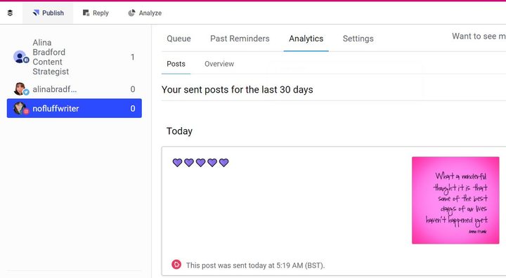 buffer dashboard