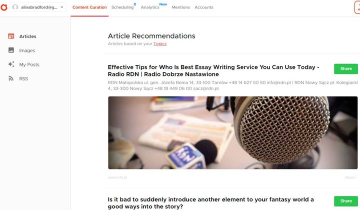 Crowdfire content curation
