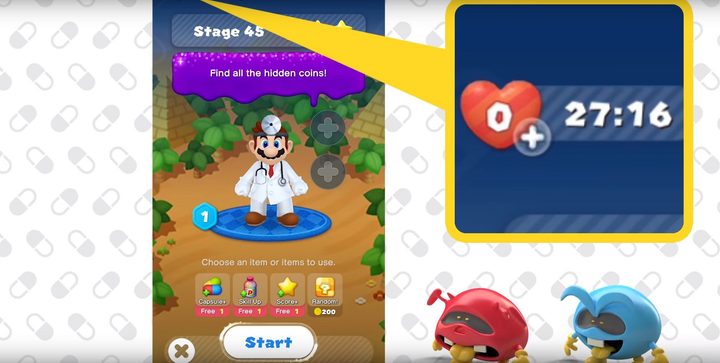 Dr. Mario World mobile game nintendo microtransactions diamond heart