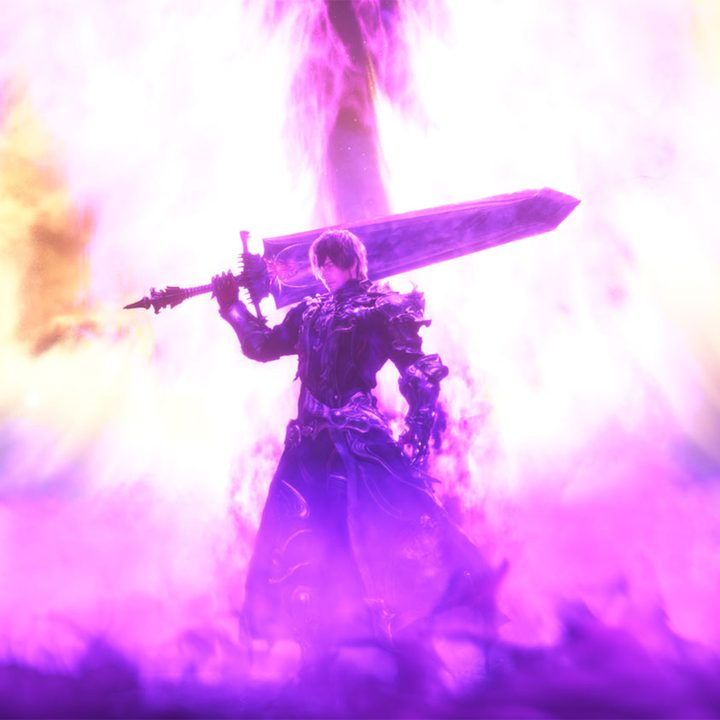 Character with a sword in Final Fantasy XIV: Shadowbringers.