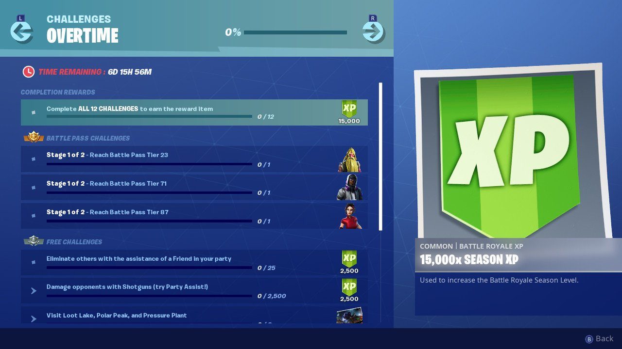 fortnite overtime challenges