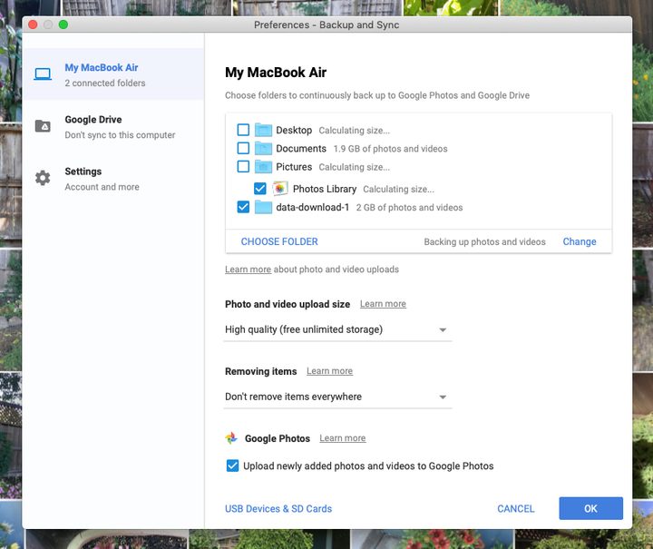 Google Photos desktop app