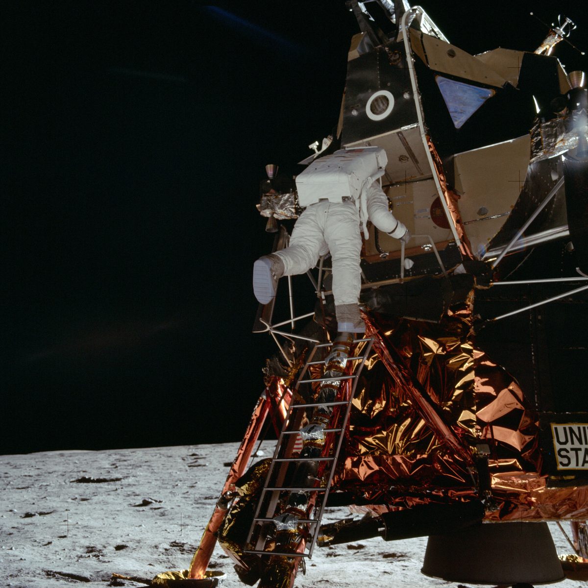 Photo of Buzz Aldrin on the moon by NASA taken on a Hasselblad camera during the Apollo missions