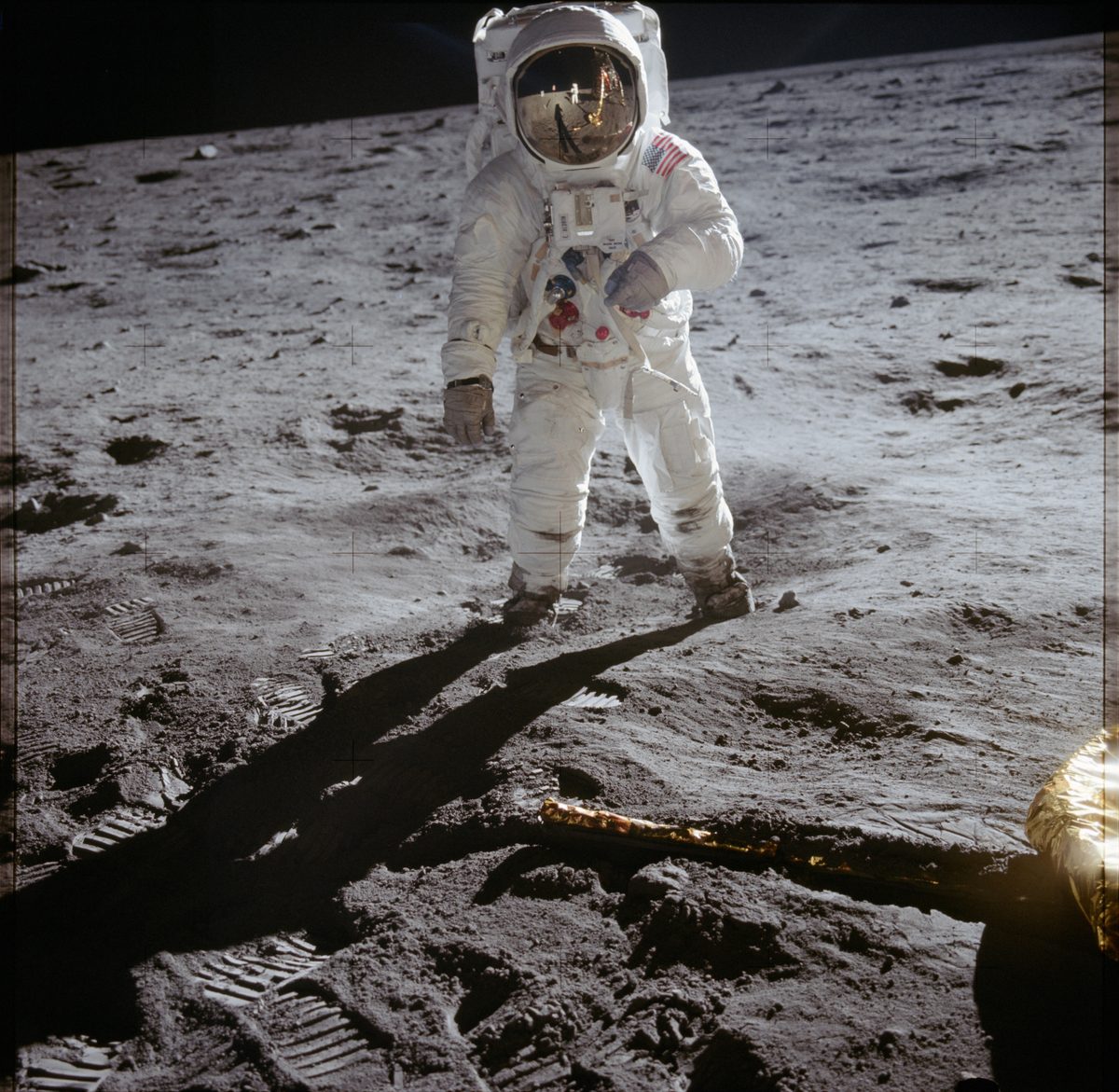 Photo of an astronaut on the moon by NASA taken on a Hasselblad camera during the Apollo missions