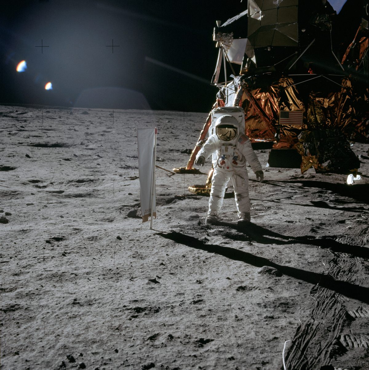 Photo of Buzz Aldrin on the moon by NASA taken on a Hasselblad camera during the Apollo missions