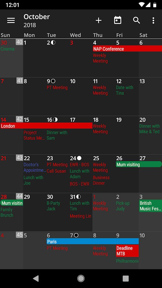 google app alternatives acalendar 3