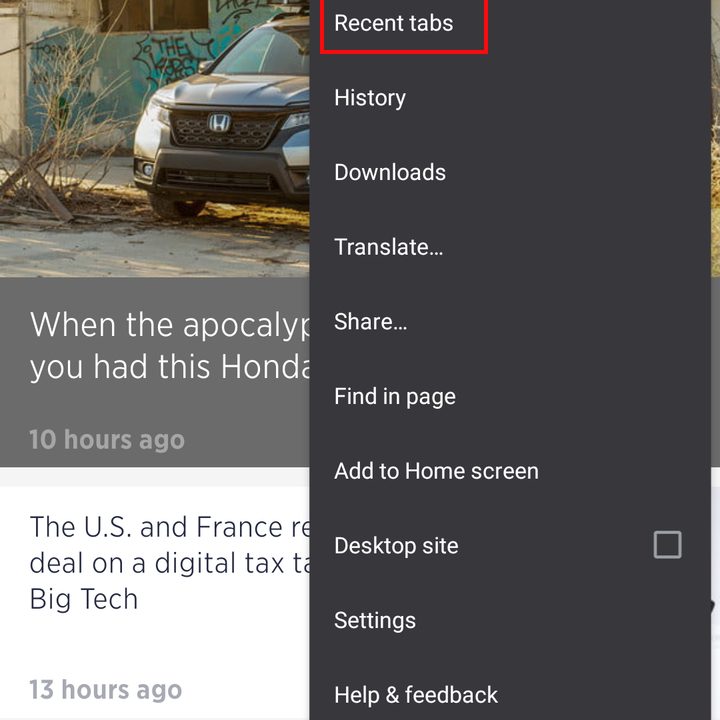 chrome tips android ios recent tabs 2