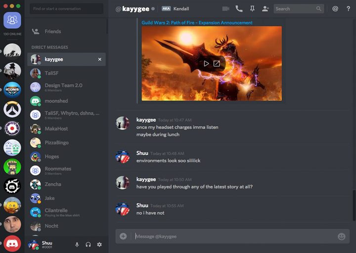 Discord direct message screen (press shot)