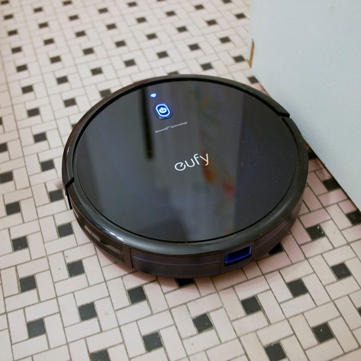 The Eufy RoboVac 15C Max cleaning the floor.