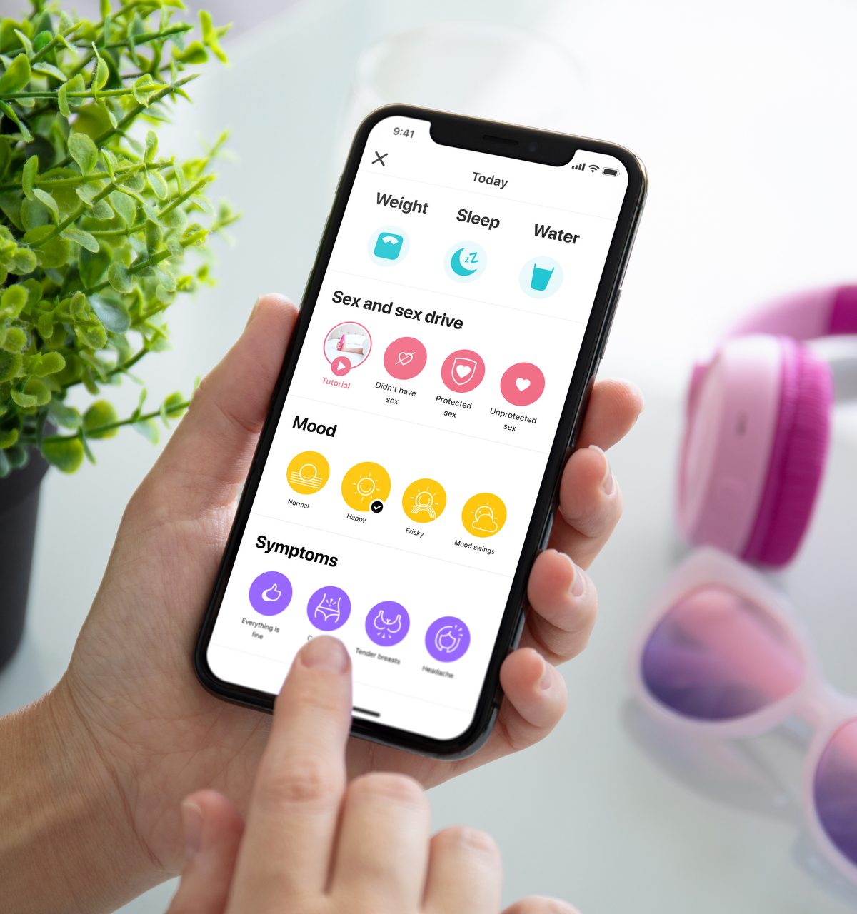 Flo app symptom logger