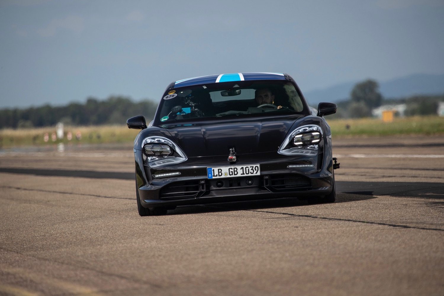 porsche taycan electric car prototype goes 0 124 mph 26 times in a row acceleration testing