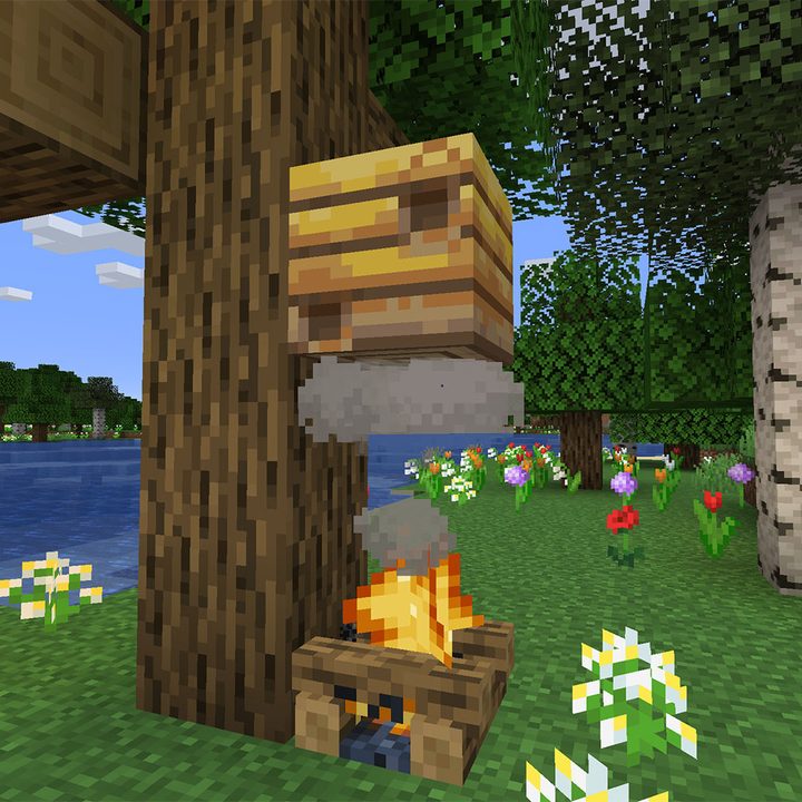 How to move a bee hive in Minecraft