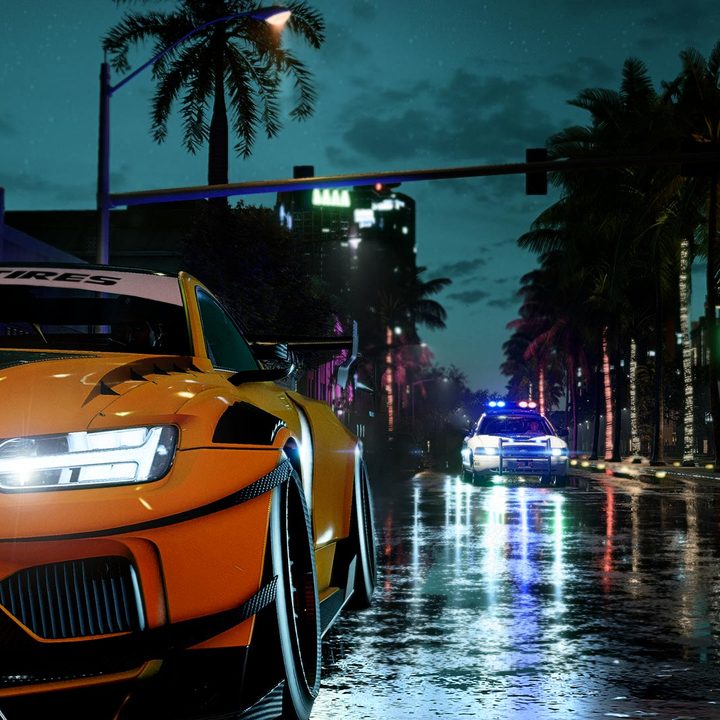 Need for Speed Heat player driving in rain.