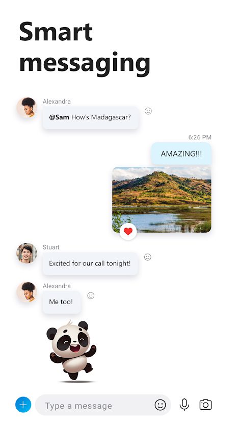 Skype texting interface.