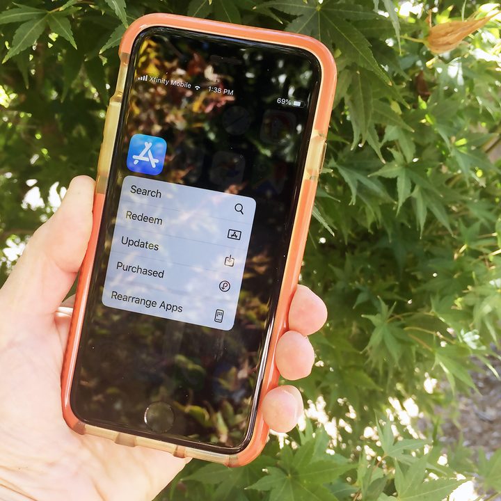 An example of 3D Touch on an iPhone.