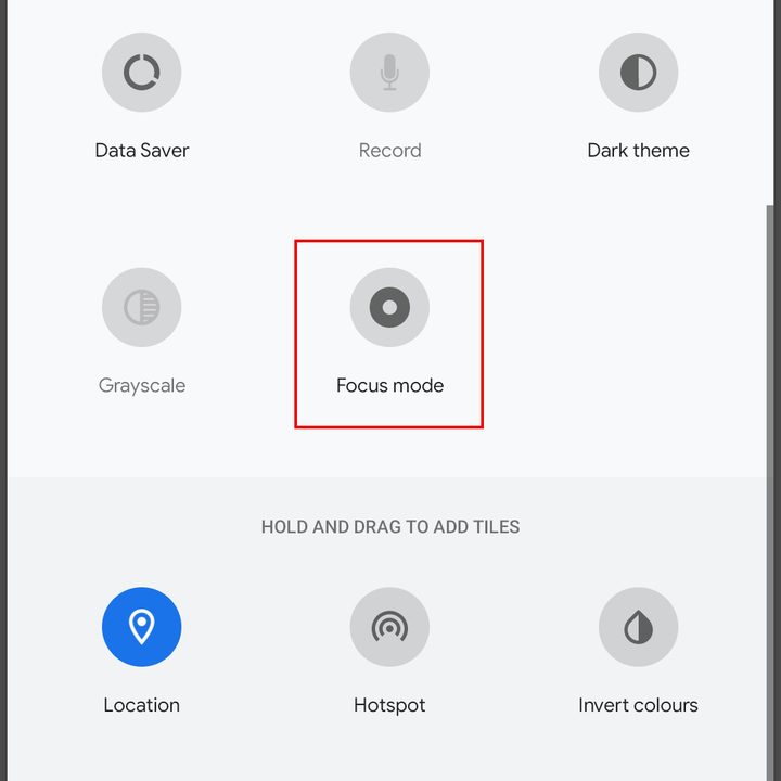 how to use focus mode in android 10 adding quick settings 3