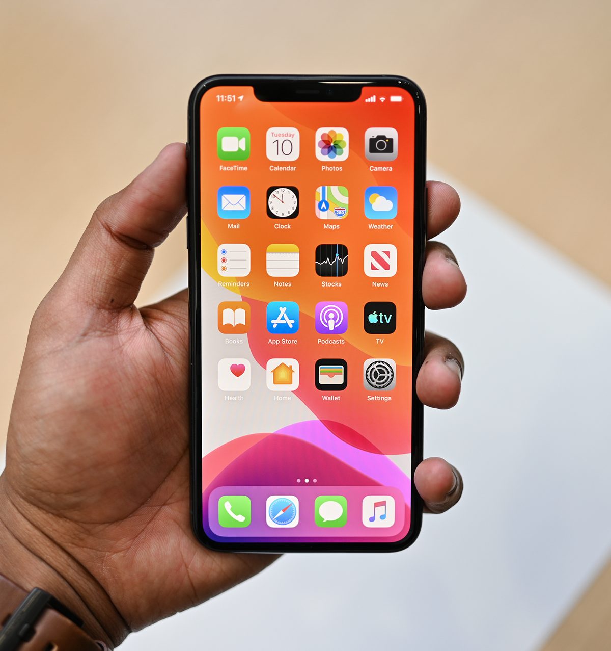 Apple iPhone 11 Pro Max hands on front of phone apps