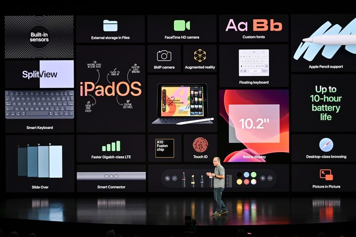 Apple iPad 7th generation featuring iPadOS on stage | Apple September 2019 Event Keynote