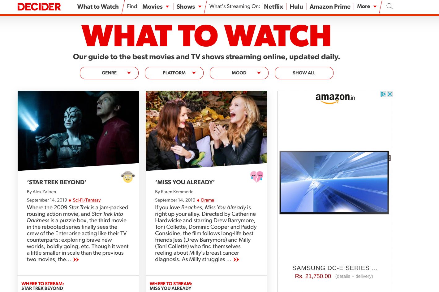 Decider what to watch