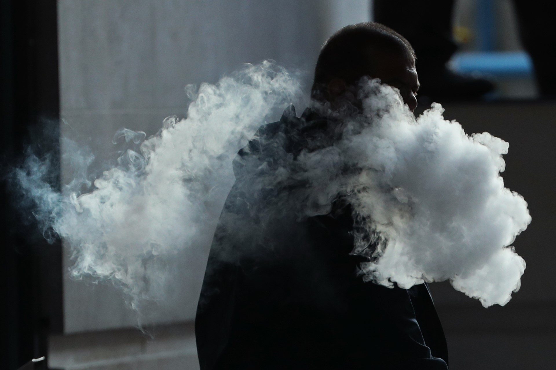 Man Smoking Electronic Cigarette