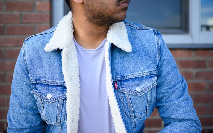 Google Jacquard jacket levis front sherpa