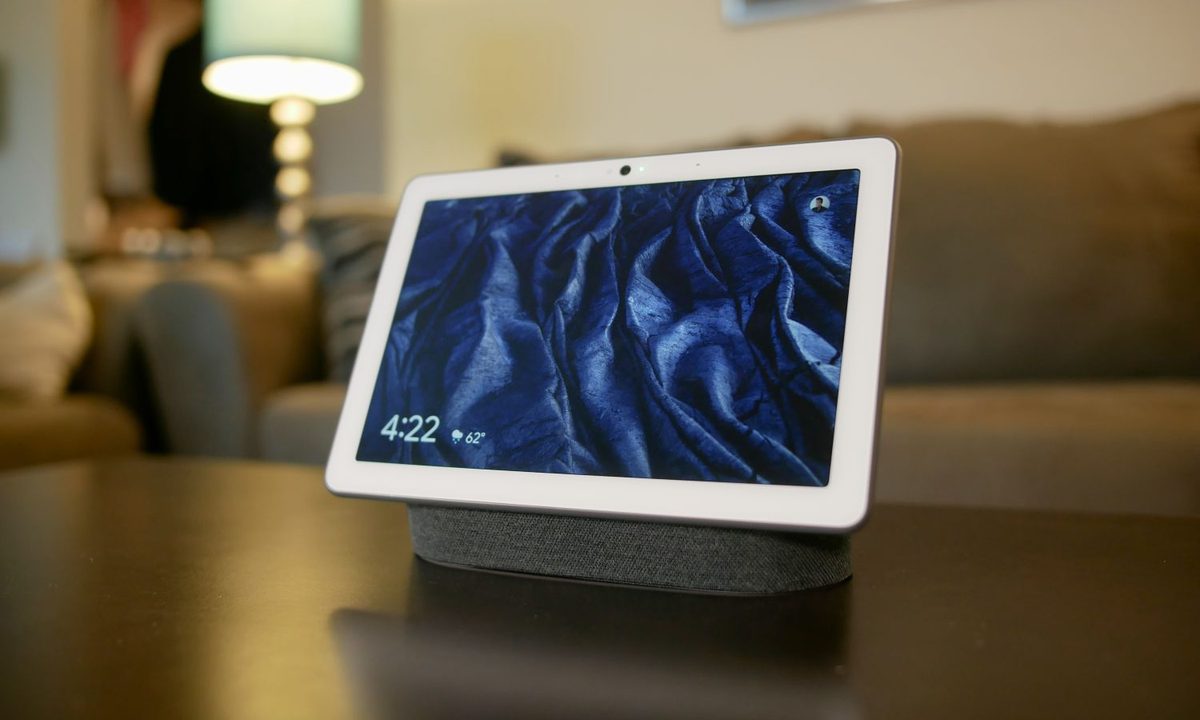 The Nest Hub Max on a table.