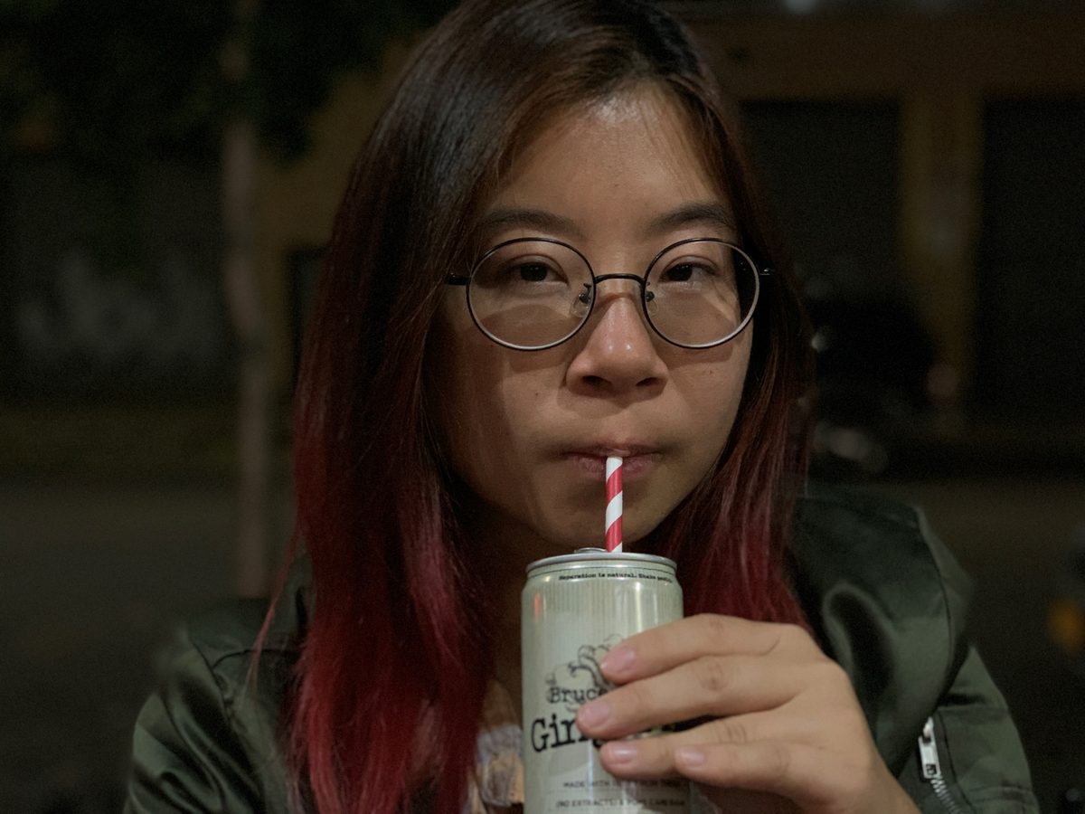 iPhone XS Max portrait mode girl night