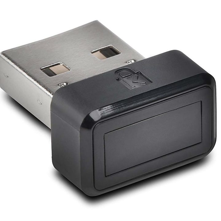 Close-up view of the compact Kensington VeriMark Reader.