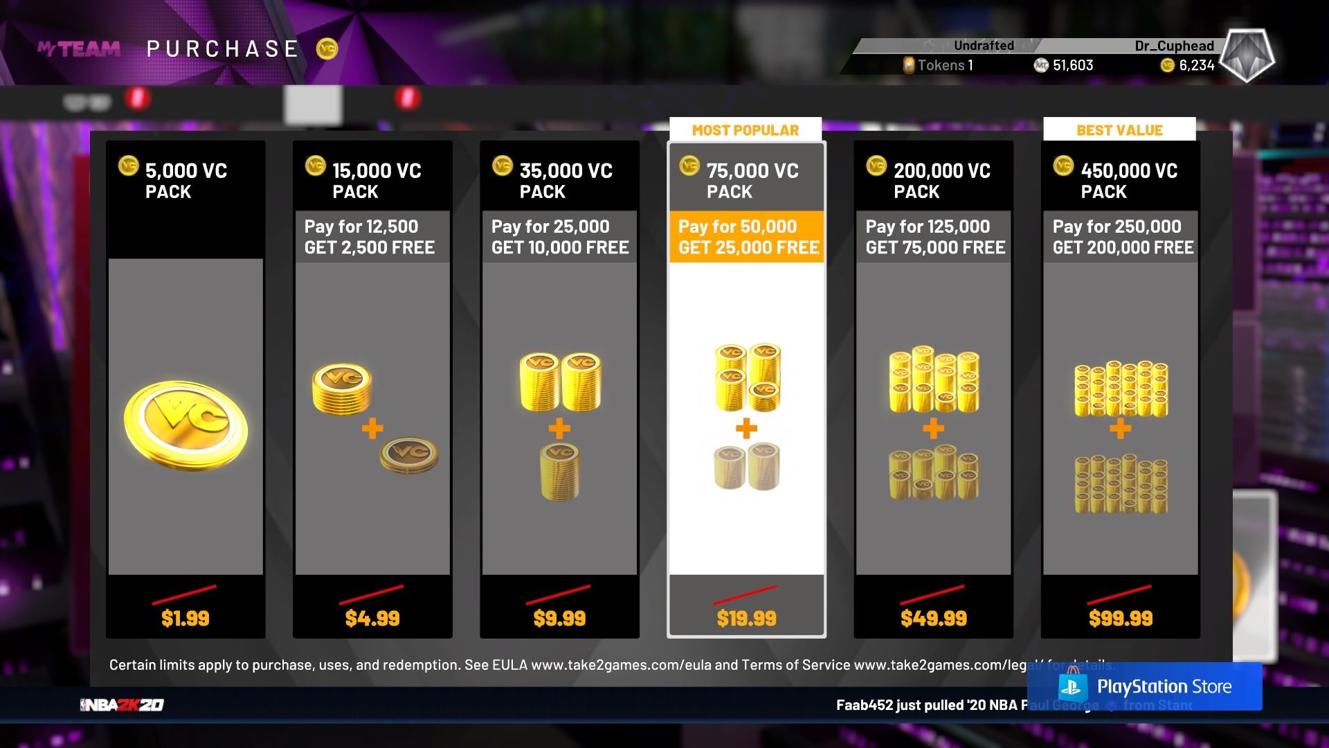 NBA 2K 20 My Team Store