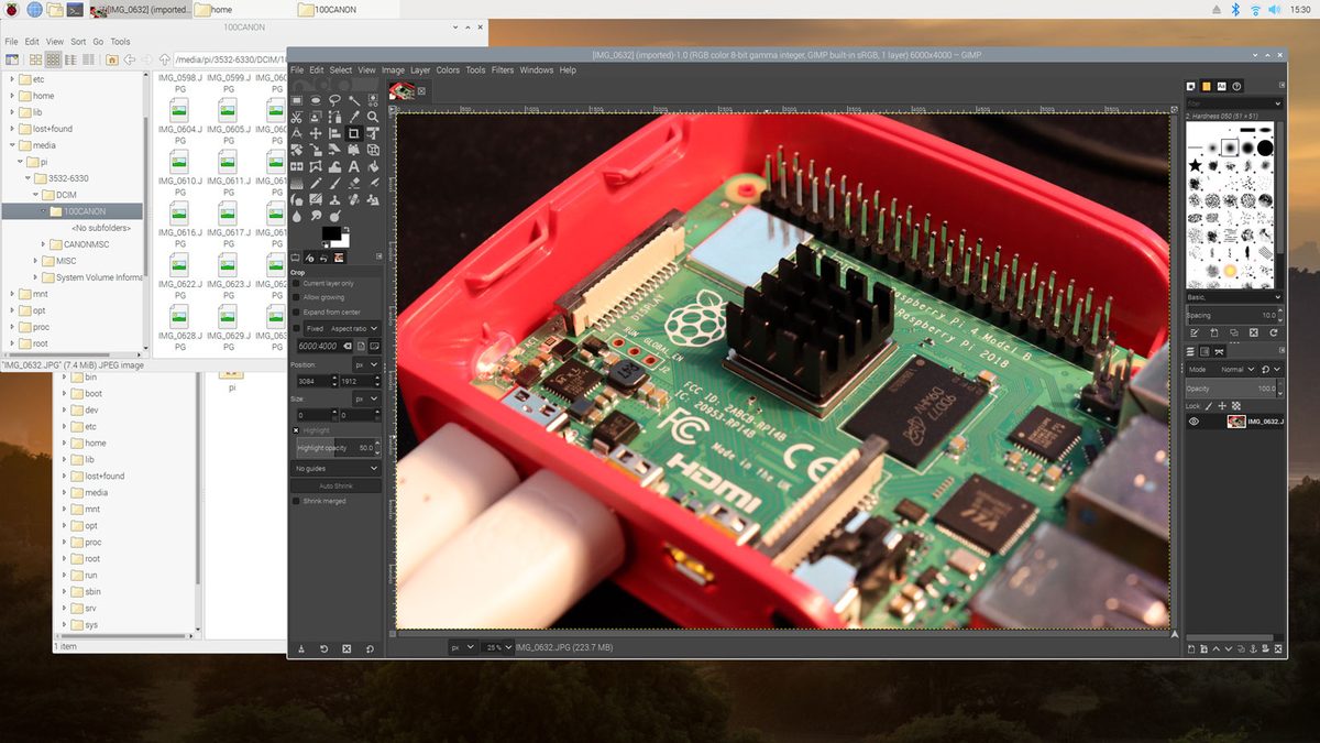 Running GIMP on the Pi 4