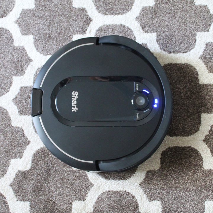 sharkIQ robot cleaning over carpet.