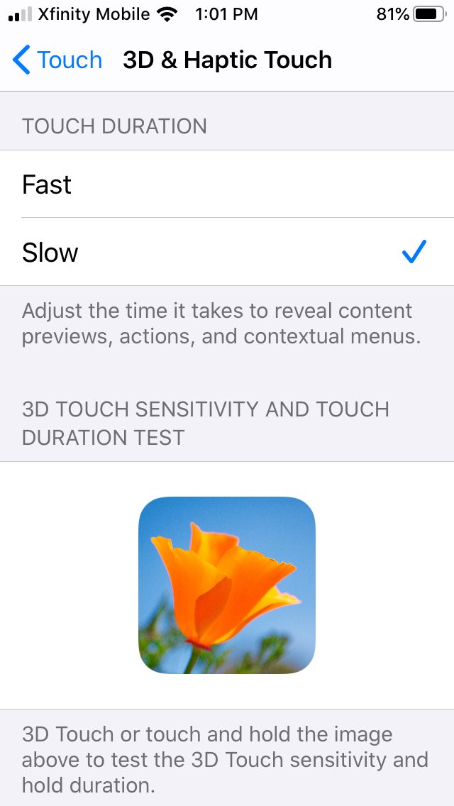 how to disable 3d and haptic touch in ios 13 touch3