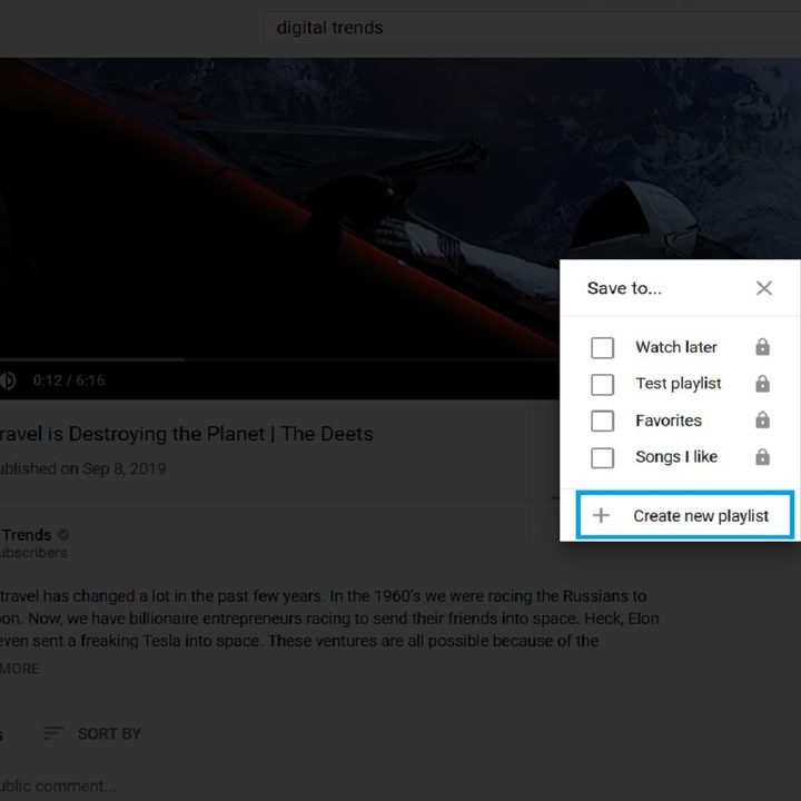 youtube playlist screenshot step 4