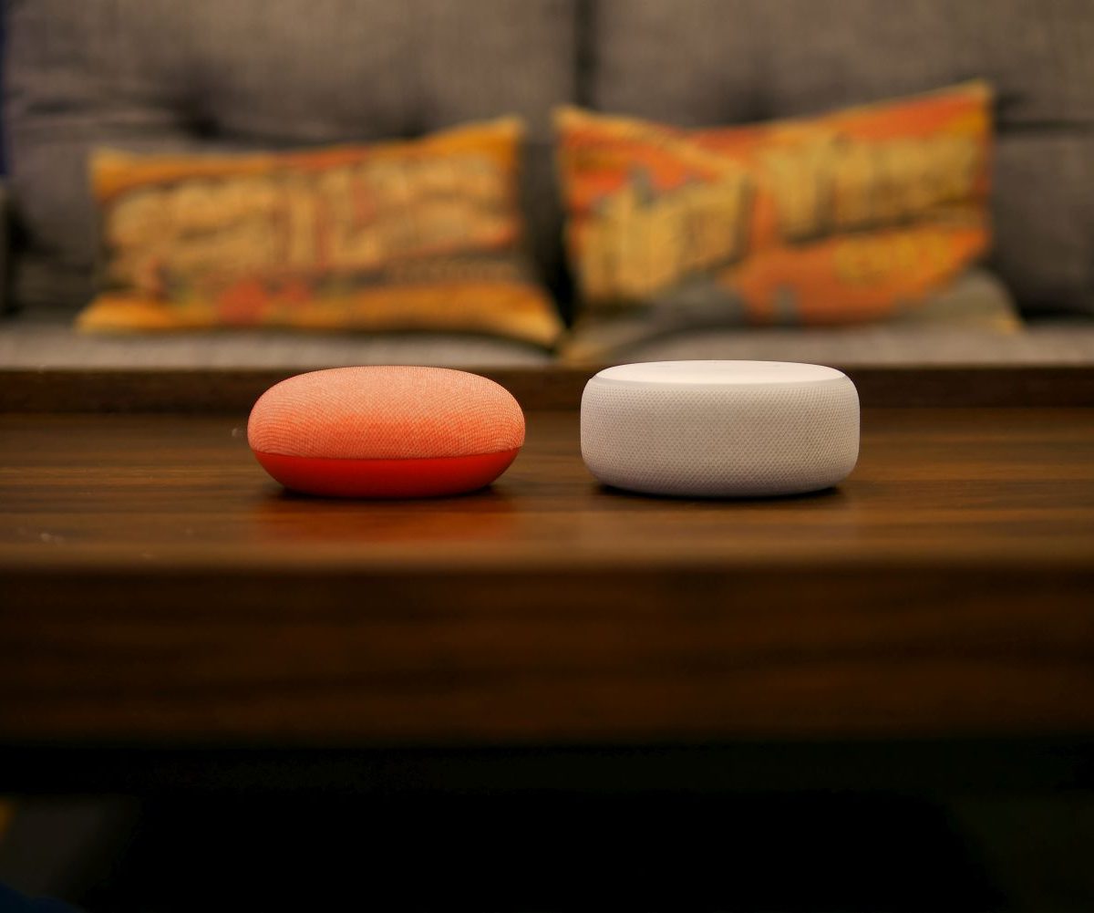 Google Nest Mini vs Amazon Echo Dot 3rd Gen Clock front