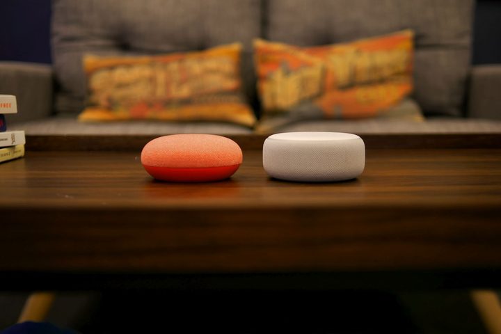 Google Nest Mini vs Amazon Echo Dot 3rd Gen Clock front