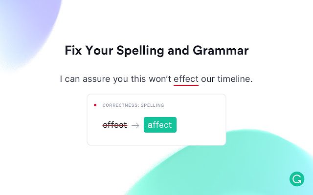 Grammarly product photo showing an example of the kinds of grammar issues it can help correct.