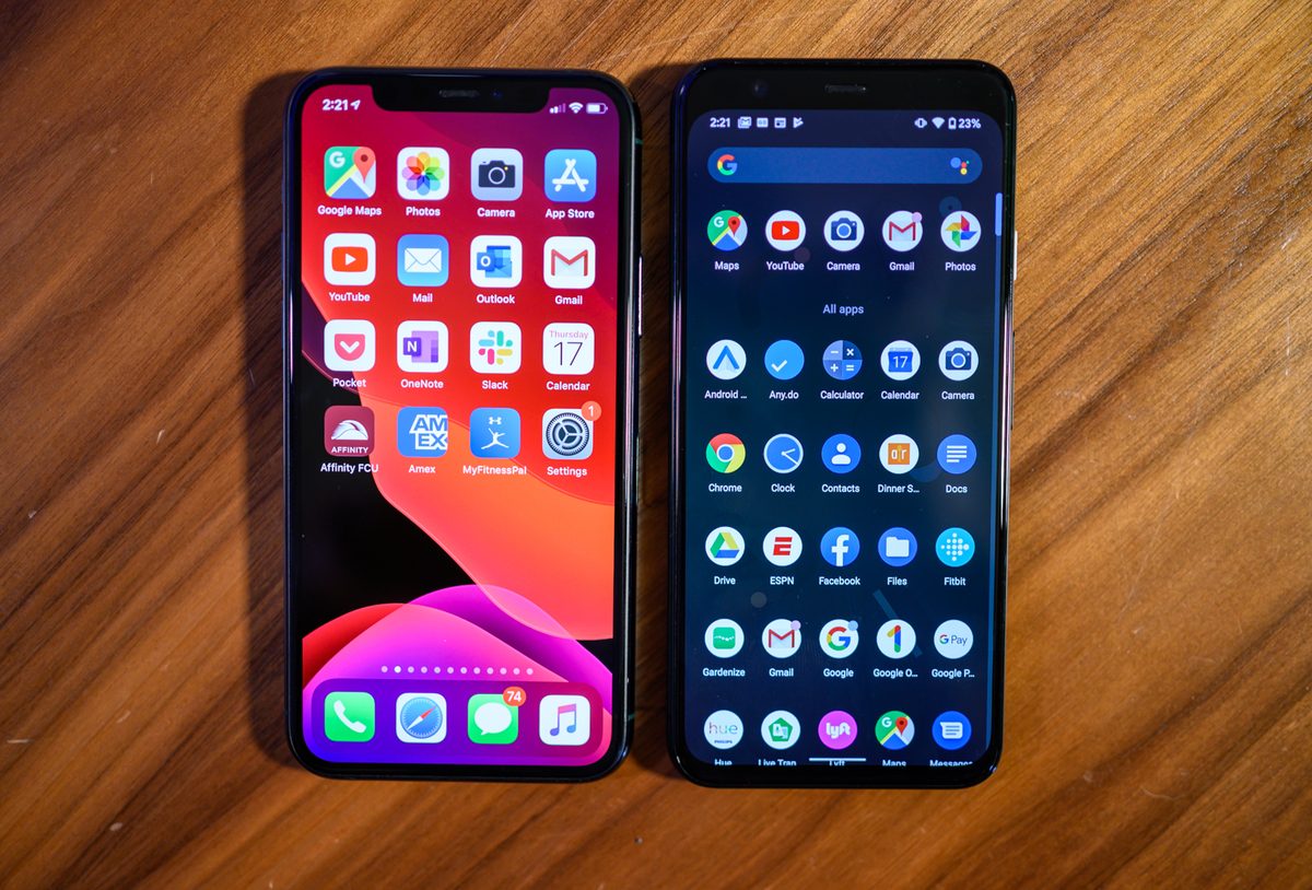 iPhone 11 Pro and Pixel 4 apps
