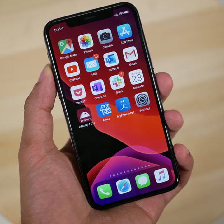 iPhone 11 in the hand.