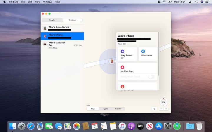MacOS Catalina Find My