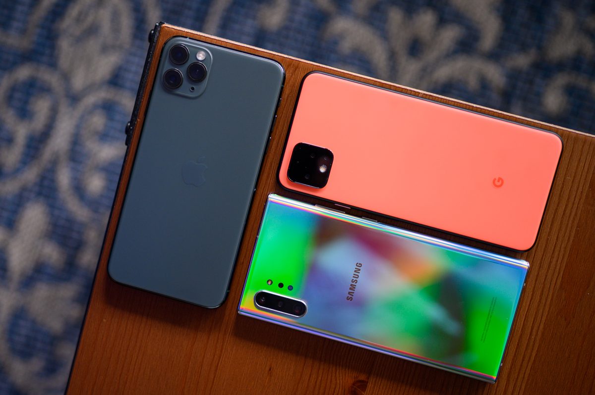 Pixel 4 XL iPhone 11 Pro Samsung Galaxy Note 10 Plus