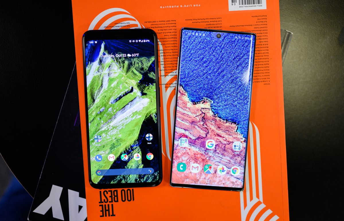 Samsung note 10 plus vs pixel 4 xl screens