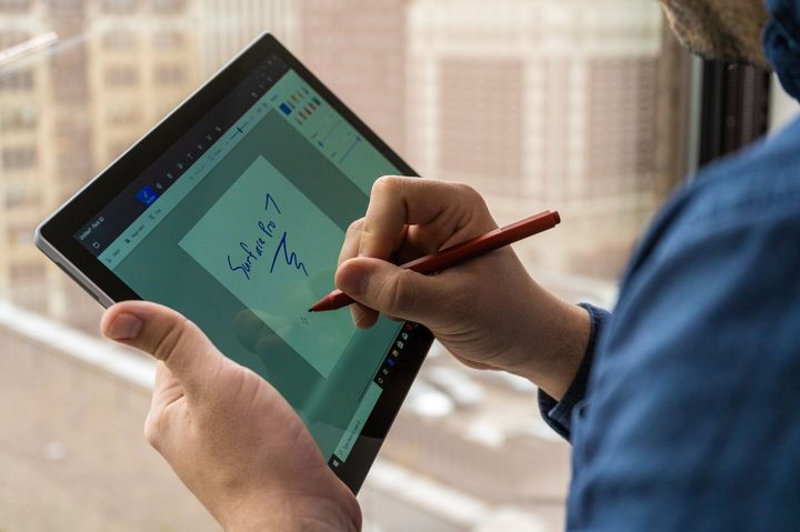 Microsoft Surface Pro 7 tablet and pen
