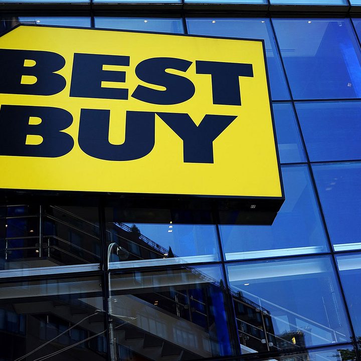 Best Buy building and logo.
