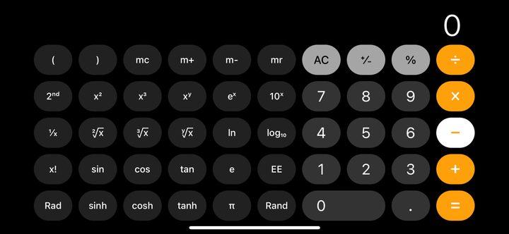 iOS 14 Calculator side