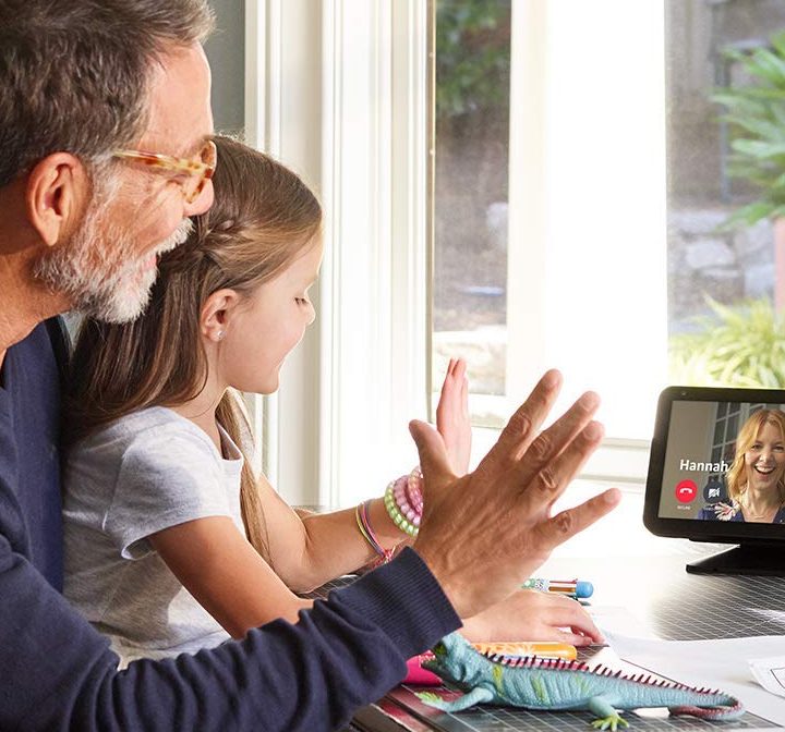 Video calling on an Echo Show.