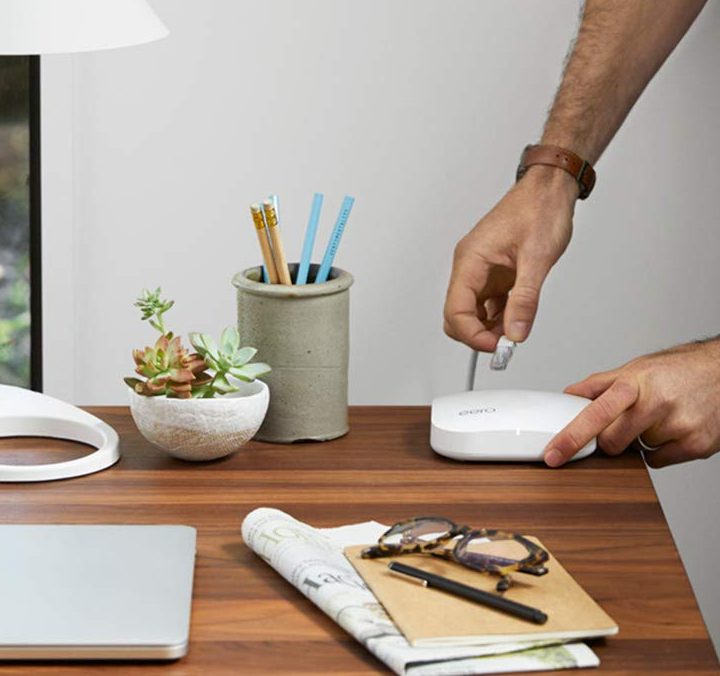 Plugging a wireless node into a home network.