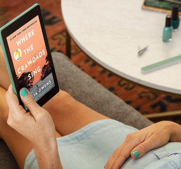 Woman Reading on Fire Tablet 7