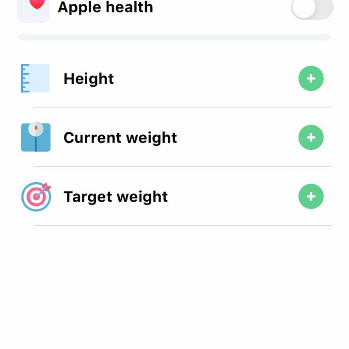Entering health info
