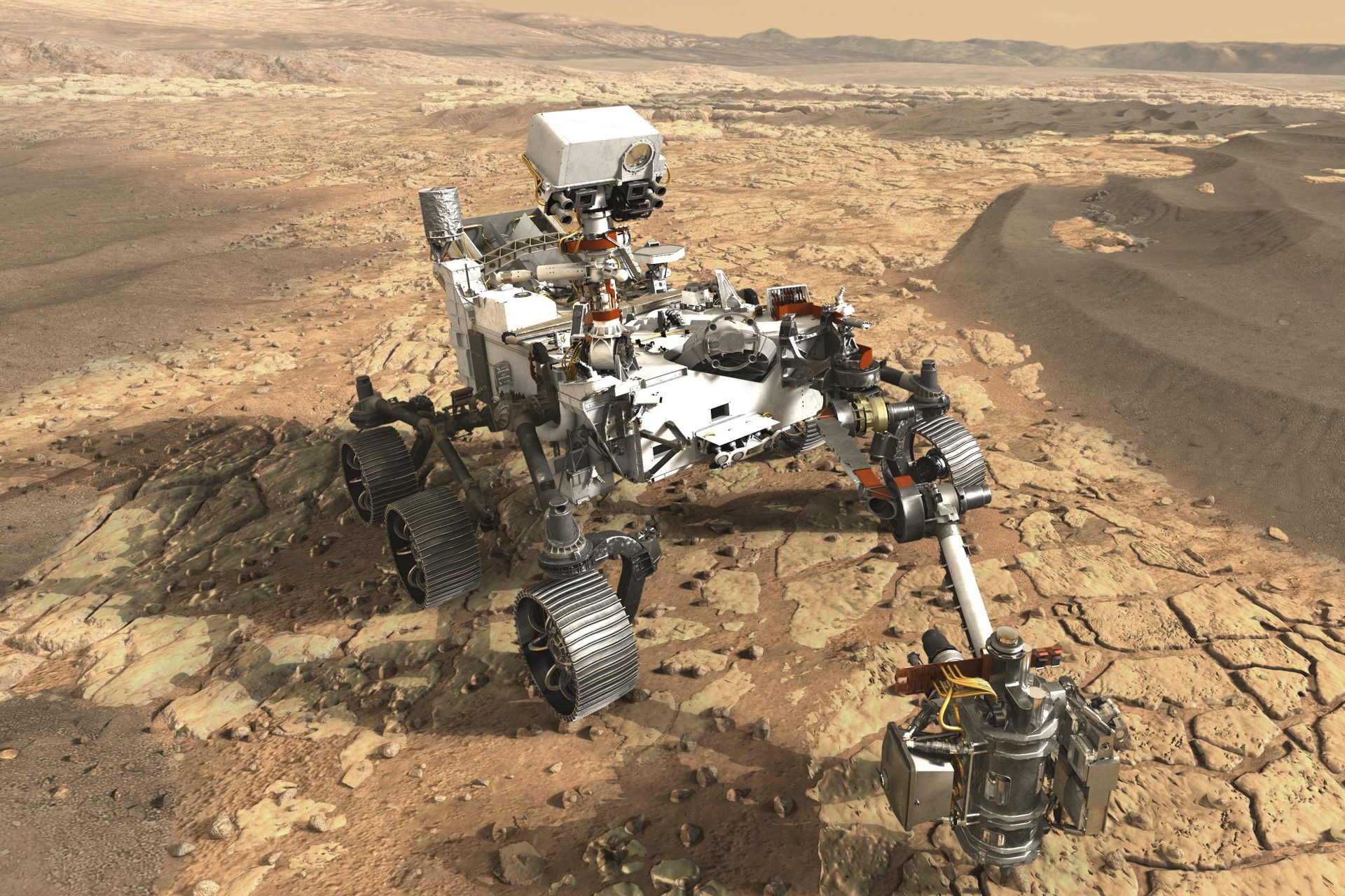 A rendering of Mars 2020 rover, to be launched on its journey to Mars next year.