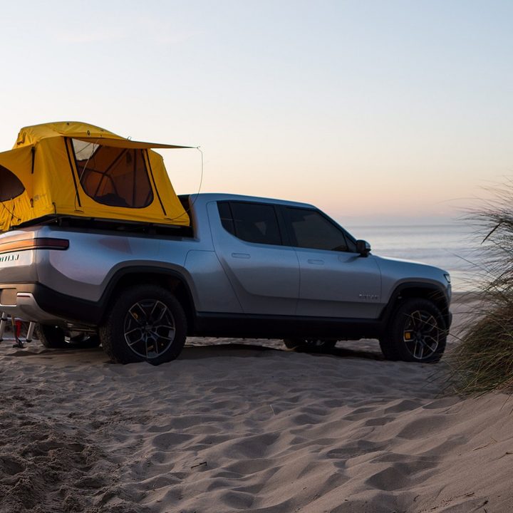 tesla cybertruck vs rivian r1t camping tent